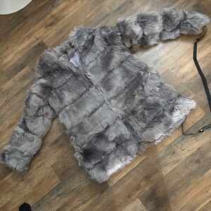 Gray Faux Fur Women's Coat